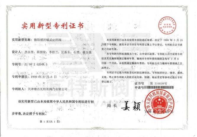 微阻緩閉蝶型止（zhǐ）回閥